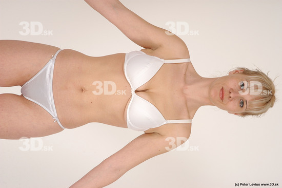 Upper Body Woman White Underwear Slim