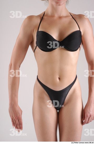 Upper Body Woman White Underwear Muscular