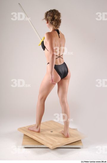 Whole Body Woman Pose with sword Underwear Muscular Studio photo references