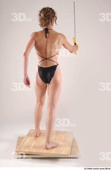 Whole Body Woman Pose with sword Underwear Muscular Studio photo references