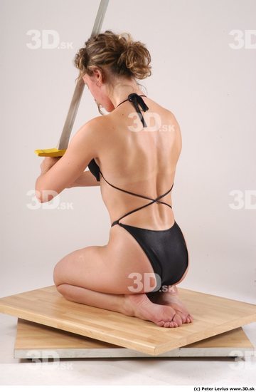 Whole Body Woman Pose with sword Underwear Muscular Studio photo references