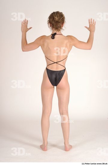 Hand Whole Body Woman Pose with sword Hand pose Underwear Muscular Studio photo references