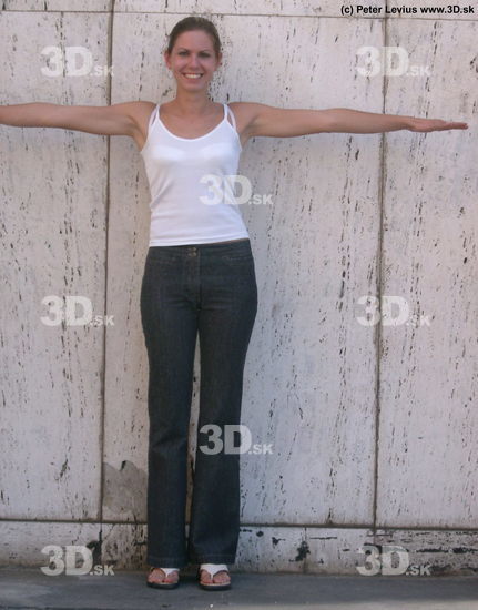 Whole Body Woman T poses Casual Slim Street photo references