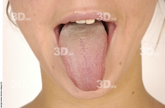 Tongue Woman White Nude Slim