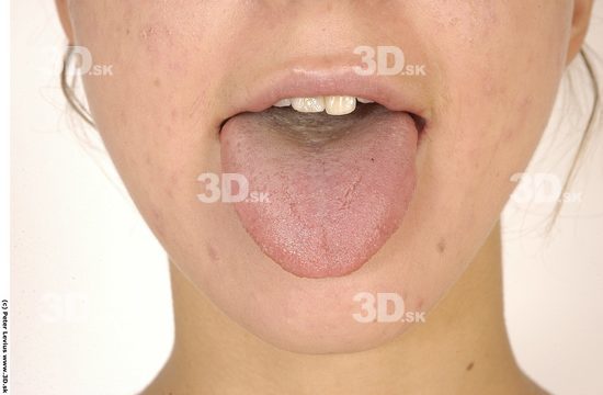 Tongue Woman White Nude Slim