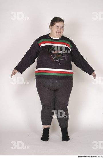 Whole Body Woman White Casual Overweight