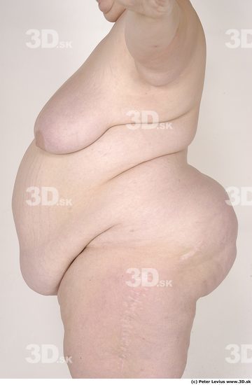 Upper Body Woman White Scar Nude Overweight