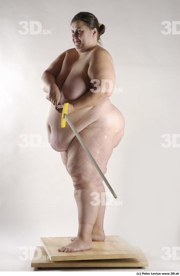 Whole Body Woman Pose with sword Nude Overweight Studio photo references