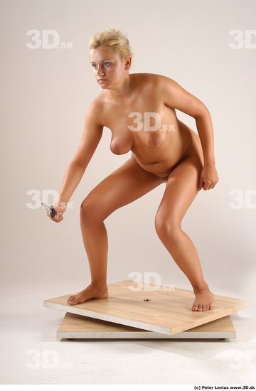 Whole Body Woman Pose with knife Nude Slim Chubby Studio photo references