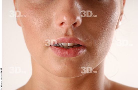 Mouth Whole Body Emotions Woman Nude Slim Studio photo references