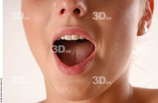 Mouth Whole Body Emotions Woman Nude Slim Studio photo references