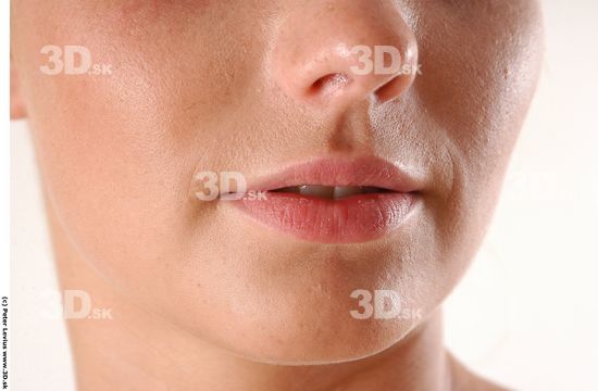 Mouth Whole Body Emotions Woman Nude Slim Studio photo references
