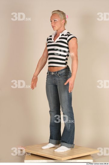 Whole Body Woman White Casual Muscular