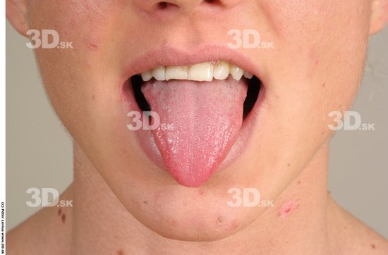 Tongue Woman White Muscular