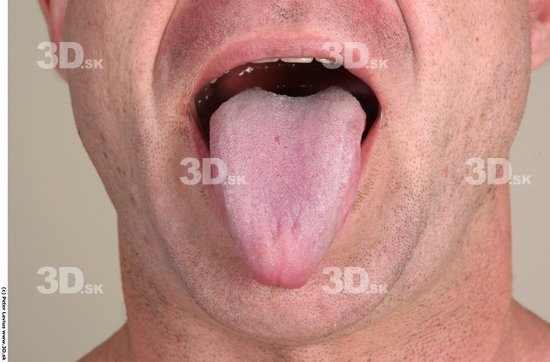 Tongue Man White Muscular