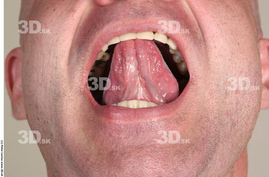 Tongue Man White Muscular