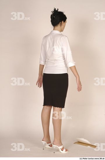 Whole Body Woman White Uniform Shoes Slim Costume photo references