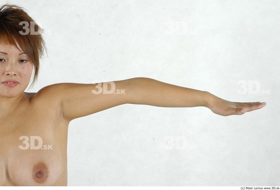 Arm Whole Body Woman Asian Nude Average Studio photo references