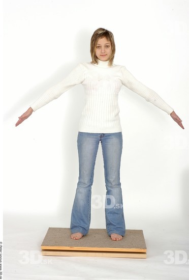 Whole Body Woman Casual Slim Studio photo references