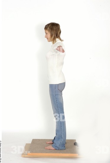 Whole Body Woman T poses Casual Slim Studio photo references