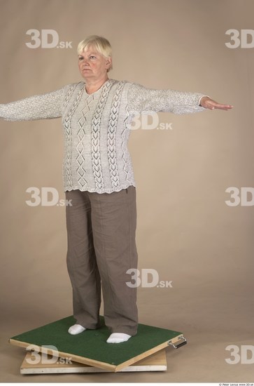 Whole Body Woman T poses Casual Chubby Studio photo references