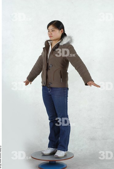 Whole Body Woman Asian Casual Slim Chubby Studio photo references