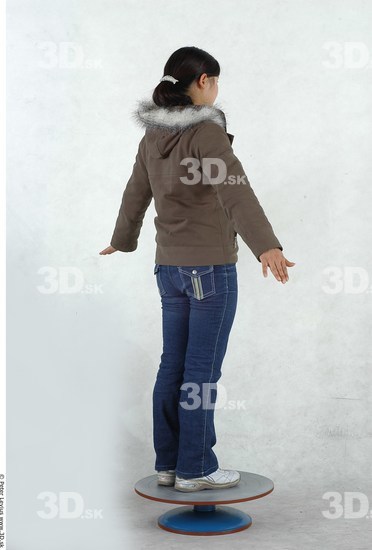 Whole Body Woman Asian Casual Slim Chubby Studio photo references