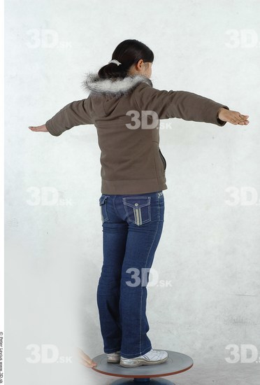 Whole Body Woman T poses Asian Casual Slim Chubby Studio photo references