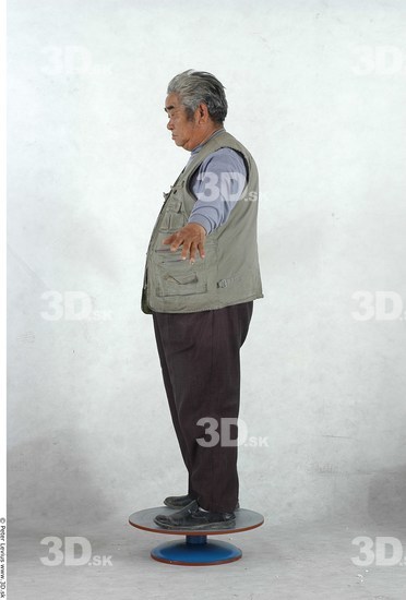 Whole Body Man Asian Casual Overweight Studio photo references