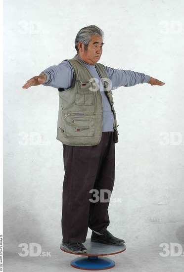 Whole Body Man T poses Asian Casual Overweight Studio photo references