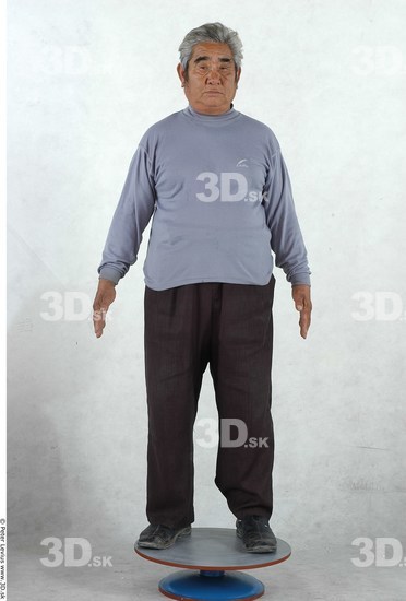 Whole Body Man Asian Casual Overweight Studio photo references