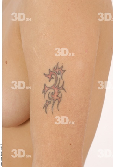 Arm Whole Body Woman Tattoo Nude Slim Studio photo references