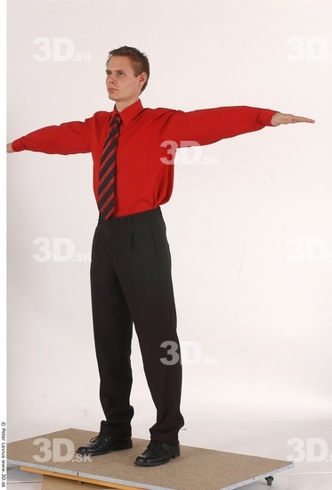 Whole Body Man T poses Formal Athletic Studio photo references