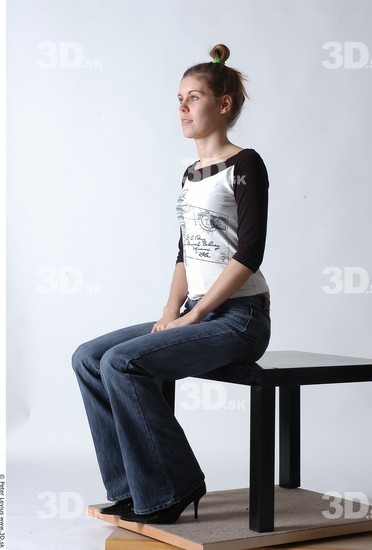 Whole Body Woman Artistic poses White Casual Slim