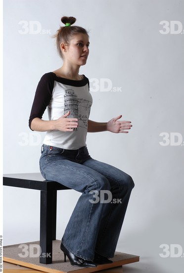 Whole Body Woman Artistic poses White Casual Slim