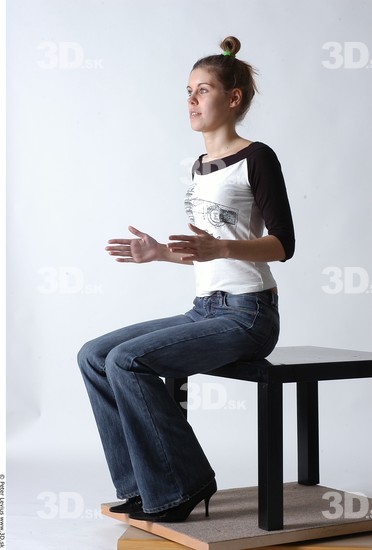 Whole Body Woman Artistic poses White Casual Slim
