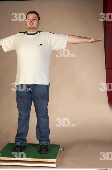 Whole Body Man T poses Casual Overweight Studio photo references