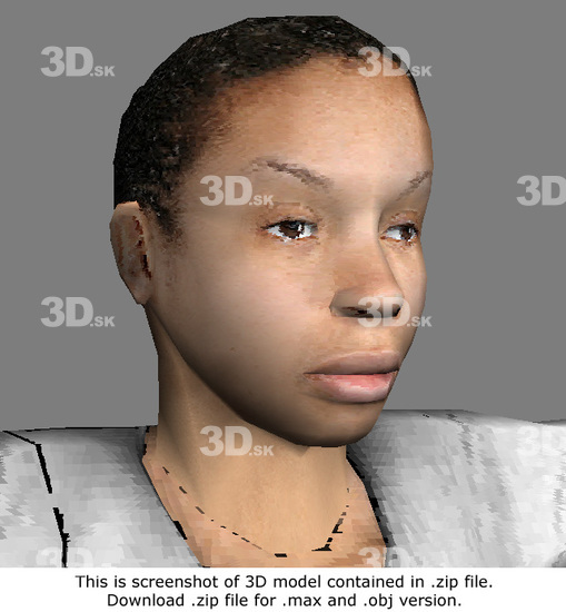 Head Woman Black 3D Models
