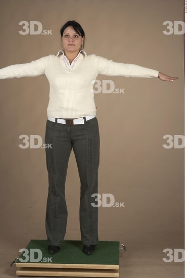 Whole Body Woman T poses Casual Chubby Studio photo references
