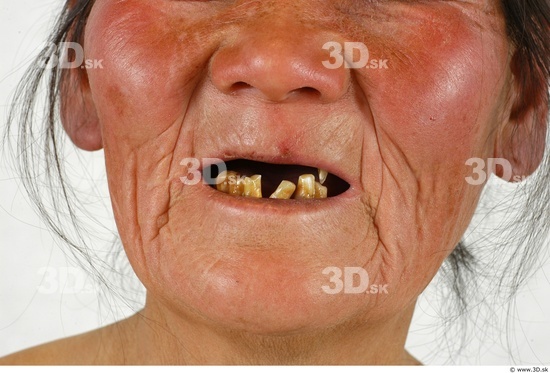 Mouth Whole Body Woman Asian Slim Studio photo references