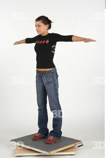 Whole Body Woman T poses Casual Slim Studio photo references