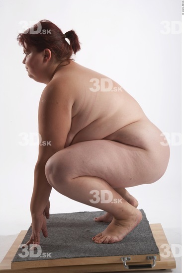 Whole Body Woman Nude Slim Overweight Studio photo references