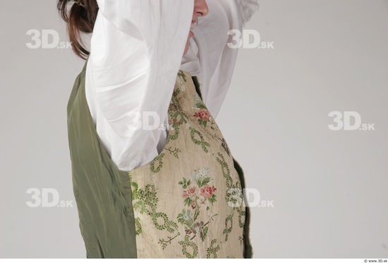 Upper Body Woman White Historical Slim Costume photo references