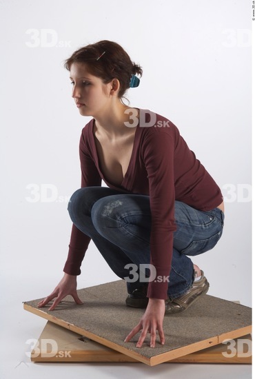 Whole Body Woman Casual Slim Studio photo references