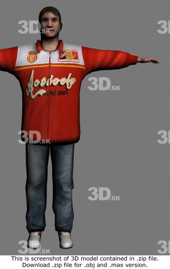 Whole Body Man White Casual Athletic 3D Models