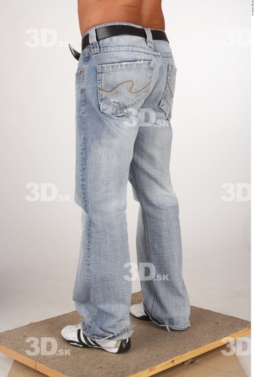 Leg Whole Body Man White Casual Jeans Average Studio photo references