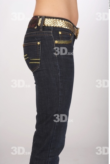 Thigh Whole Body Woman Casual Jeans Slim Studio photo references