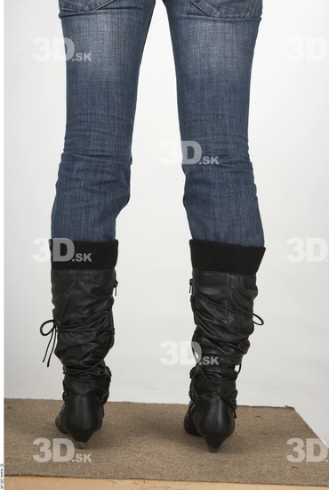 Calf Whole Body Woman Casual Jeans Slim Studio photo references