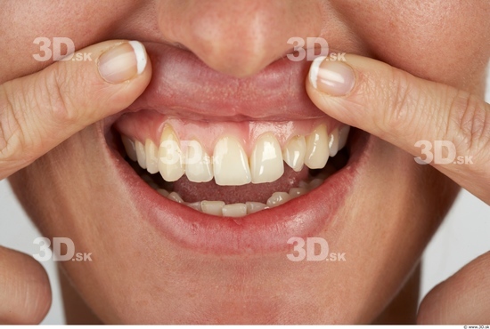 Whole Body Teeth Woman Slim Studio photo references