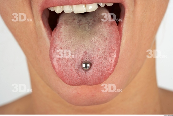 Whole Body Tongue Woman Piercing Slim Studio photo references